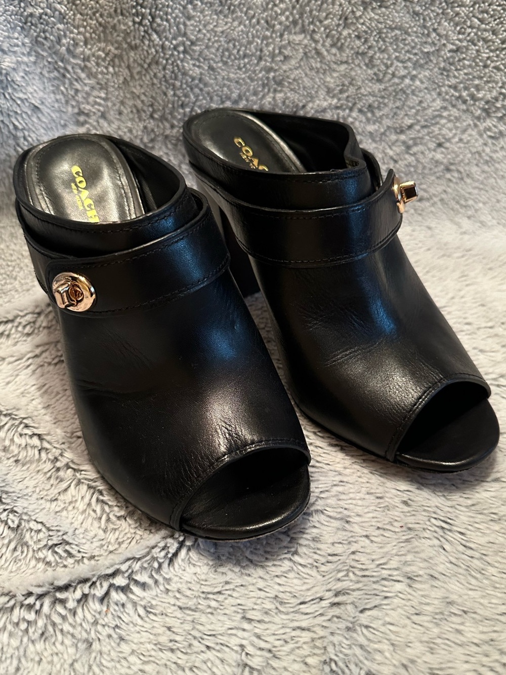 Coach Orchid Open Toed Mules Sz 9.5